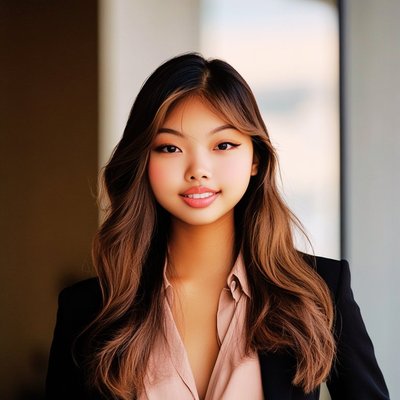 Illustrated portrait of the Jasmine Velasco persona — not a photograph