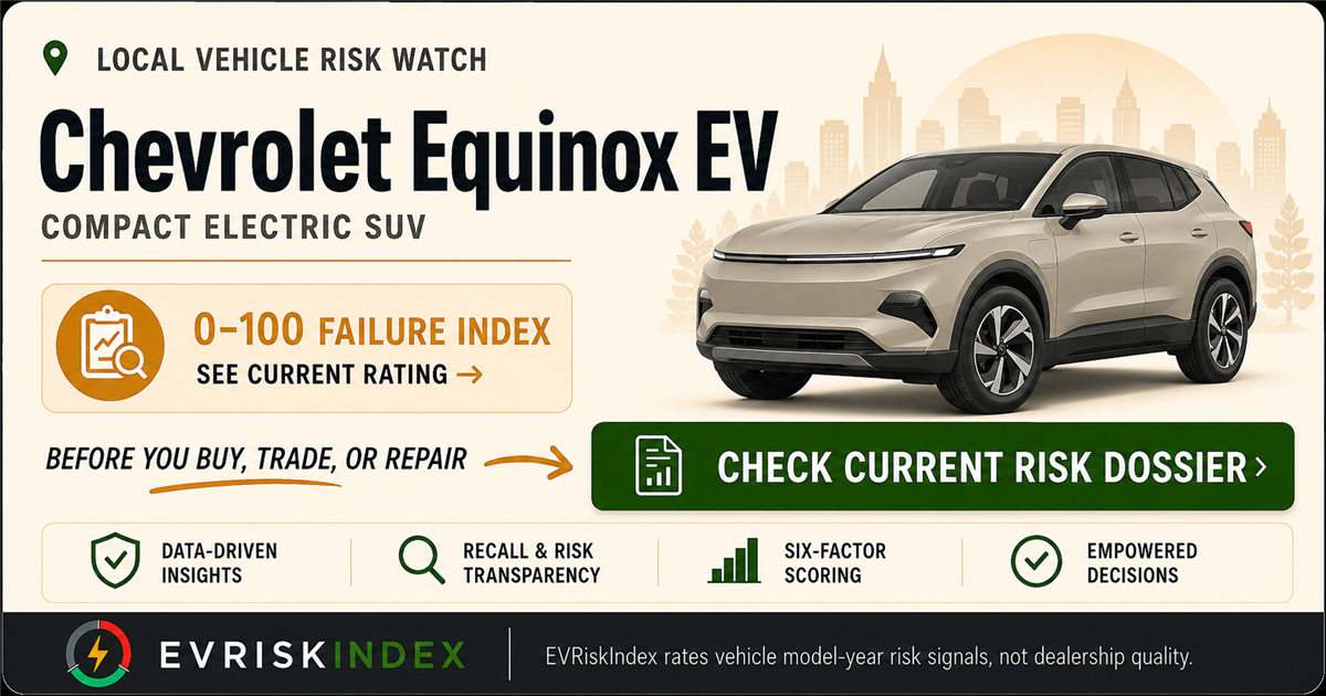 Chevrolet Equinox EV risk rating — 0-100 EV Failure Index by EVRiskIndex
