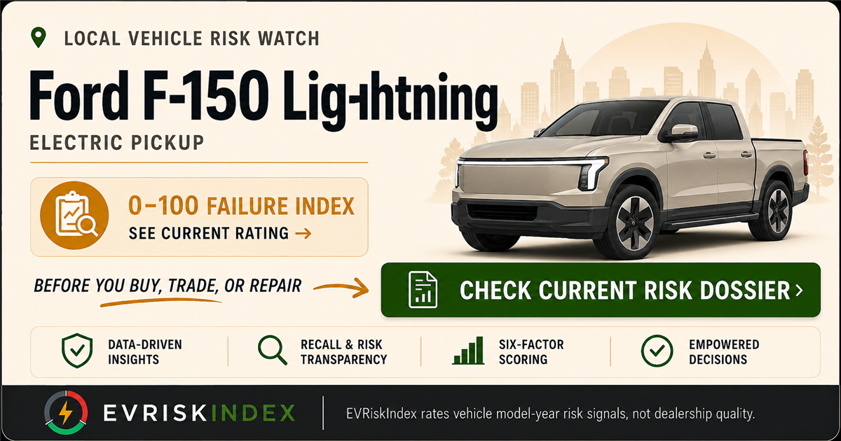 Ford F-150 Lightning risk rating — 0-100 EV Failure Index by EVRiskIndex