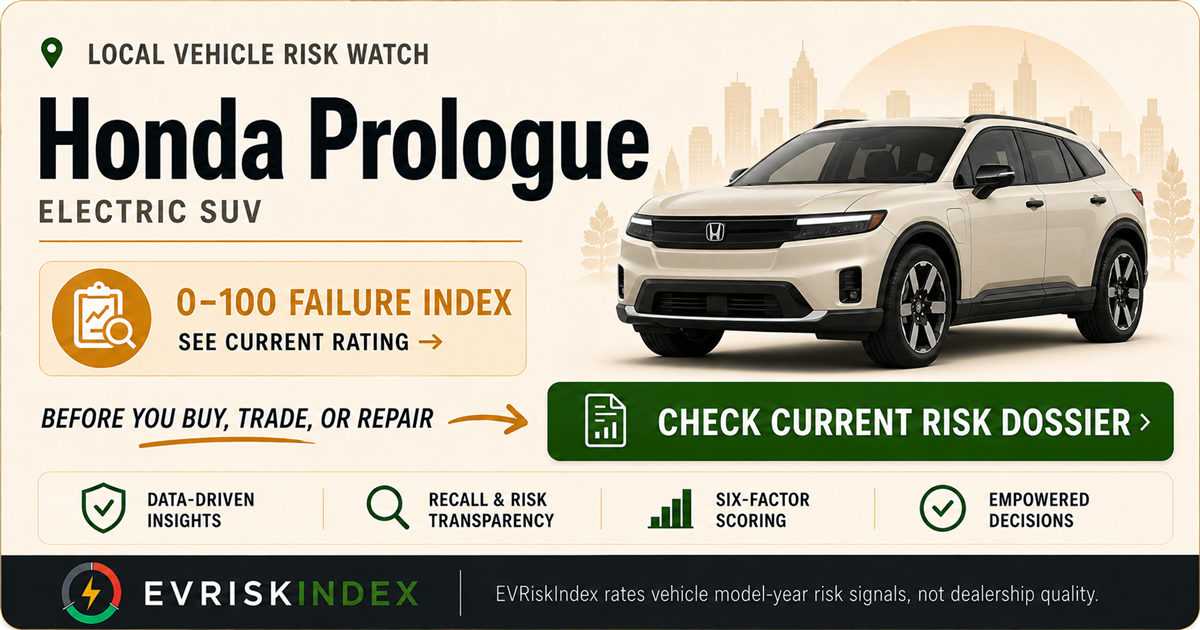 Honda Prologue risk rating — 0-100 EV Failure Index by EVRiskIndex