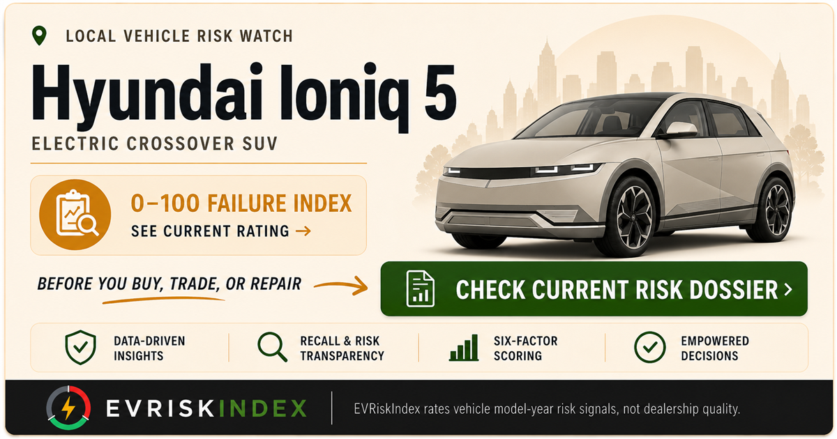 Hyundai Ioniq 5 risk rating — 0-100 EV Failure Index by EVRiskIndex