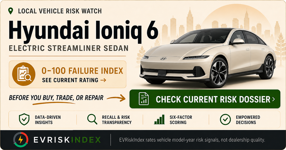 Hyundai Ioniq 6 risk rating — 0-100 EV Failure Index by EVRiskIndex
