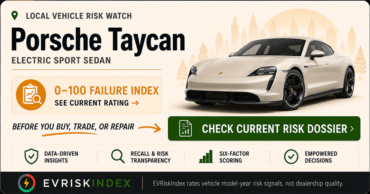 Porsche Taycan risk rating — 0-100 EV Failure Index by EVRiskIndex