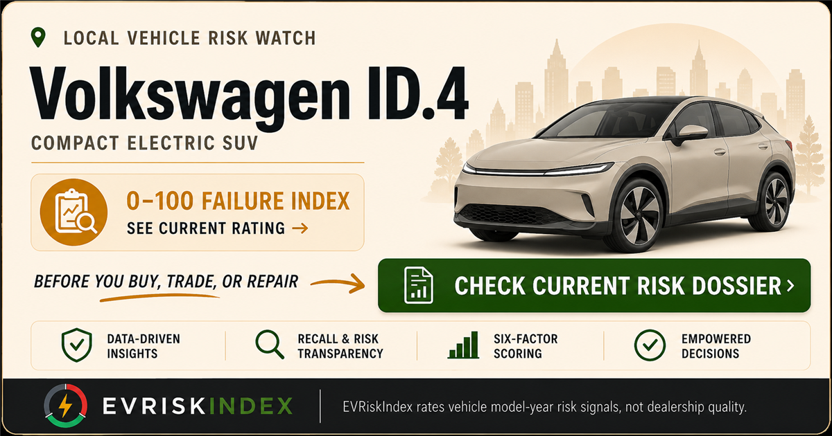 Volkswagen ID.4 risk rating — 0-100 EV Failure Index by EVRiskIndex